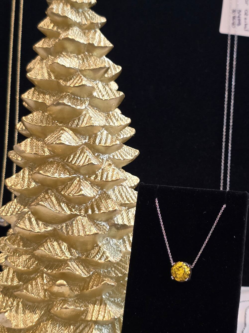 Sterling Silver Gold Confetti Pendant